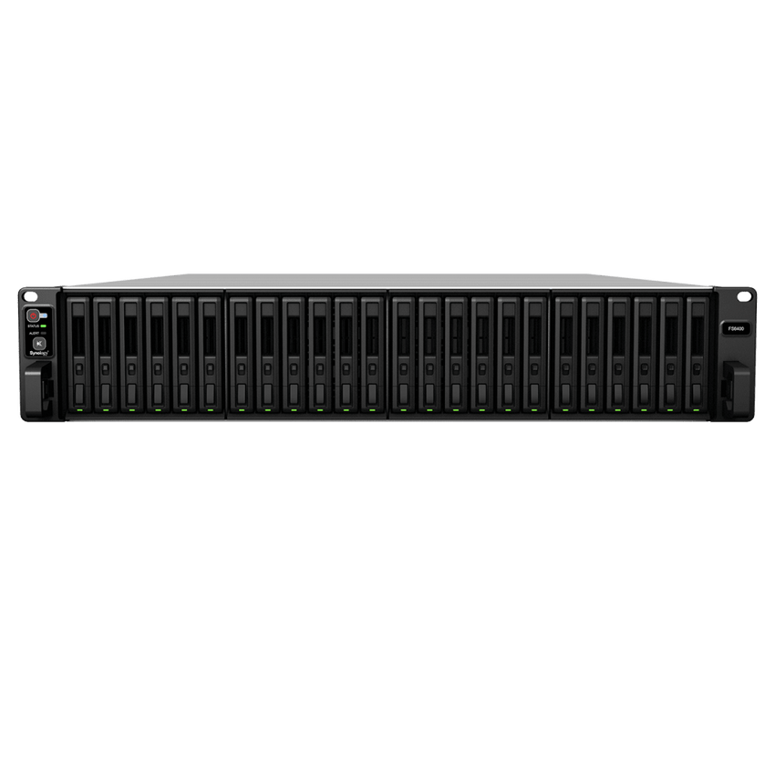 Servidor All-Flash Synology FlashStation FS6400 | 24 Bahías SAS-SATA | Dual Intel Xeon Silver 4110 | 32GB DDR4 ECC RDIMM | 10GbE | Escalable hasta 72 Unidades.