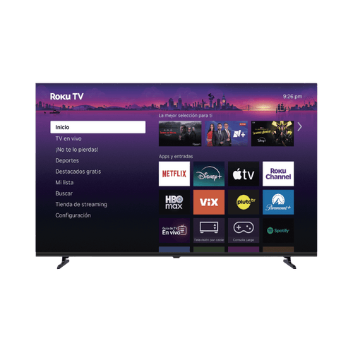 Smart TV 98 pulgadas QLED 4K Ultra HD con ROKU TV / Pantalla Gigante 2.19m × 1.25m / 1.07 mil millones de colores / Audio Dolby 12W+12W / 3 HDMI con ARC-CEC / WiFi / Ideal para Sala, Negocios y Digital Signage