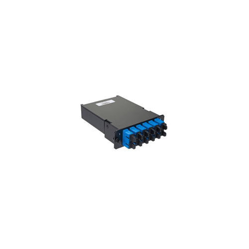 Placa Acopladora de Fibra Óptica FAP, Con 12 Pigtails y 6 Conectores SC Duplex (12 Fibras), Para Fibra Monomodo OS1/OS2, Color Azul