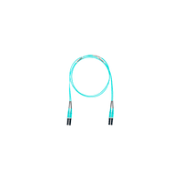 Jumper de Fibra Optica Multimodo 50/125 OM4, LC-LC Duplex, OFNR (Riser), Color Aqua, 25 Metros