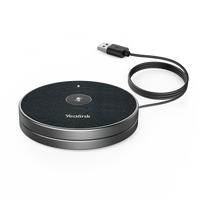 Micrófono inalámbrico 360° VCM36W-PACKAGE de Yealink para videoconferencias, con amplio alcance y cancelación de ruido.