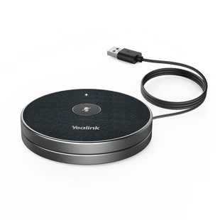 Micrófono inalámbrico 360° VCM36W-PACKAGE de Yealink para videoconferencias, con amplio alcance y cancelación de ruido.
