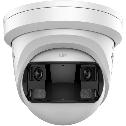 [PROTECCIÓN ACTIVA] Turret IP Panorámica 16  Megapixel / 180° / Imagen a Color 24/7 / PoE / WDR 130° / IP67 / ACUSENSE / Protección Activa (Luz Estroboscópica y Alarma Audible) / MicroSD