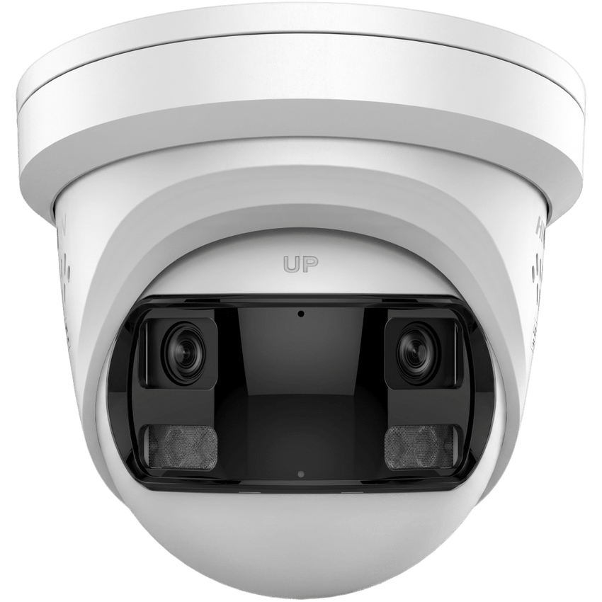 [PROTECCIÓN ACTIVA] Turret IP Panorámica 16  Megapixel / 180° / Imagen a Color 24/7 / PoE / WDR 130° / IP67 / ACUSENSE / Protección Activa (Luz Estroboscópica y Alarma Audible) / MicroSD