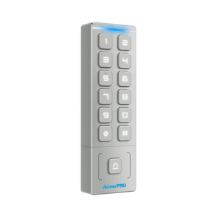 Teclado Autónomo / Diseño Slim Metálico / 1000 Tarjetas y Contraseñas /  Exterior IP65 / Lector de Tarjetas Prox EM / Salida Wiegand