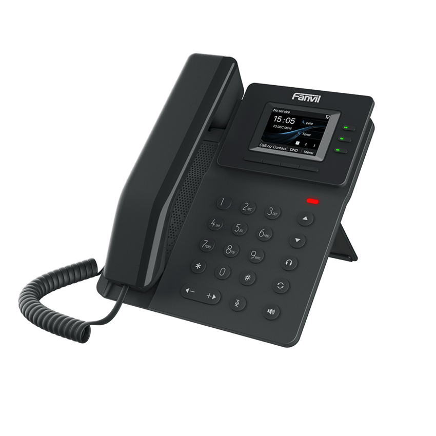 Teléfono IP empresarial para 4 líneas SIP con pantalla LCD de 2.4 pulgadas a color, Opus y conferencia de 6 vías, PoE.