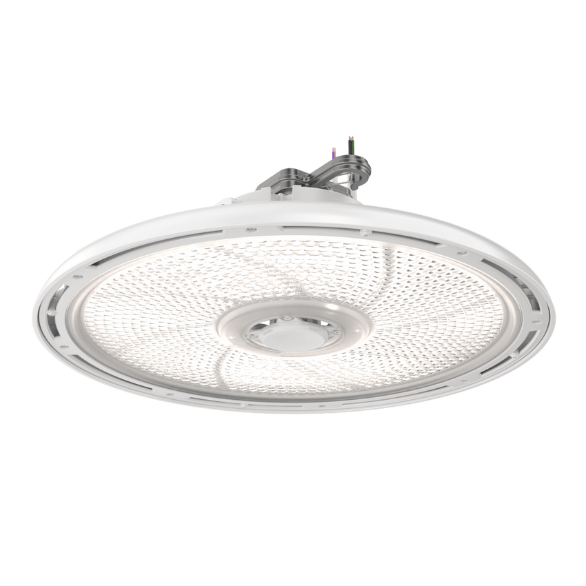 Luminaria LED High Bay Redonda REBL / 12,000-18,000 Lúmenes / Óptica Micro-Prisma Patentada / UGR Ultra Bajo / IK10 IP66 NEMA 4X / Temperatura 3500K-4000K-5000K Switchable / UVOLT 120-347V.