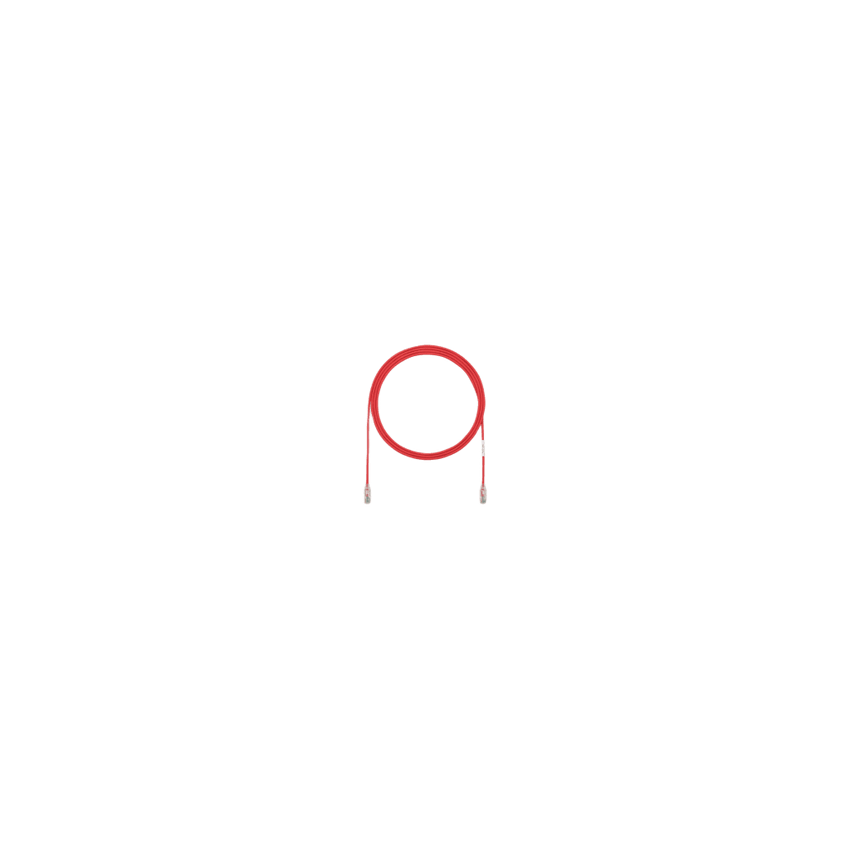 Cable de Parcheo TX6, UTP Cat6, Diámetro Reducido (28AWG), Color Rojo, 7.62 Metros (25 Pies)
