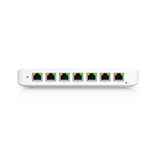 USW Ultra Switch de 8 Puertos GbE (7 Puertos PoE+ y 1 Puerto Entrada PoE++) con Opciones de Montaje Versátiles