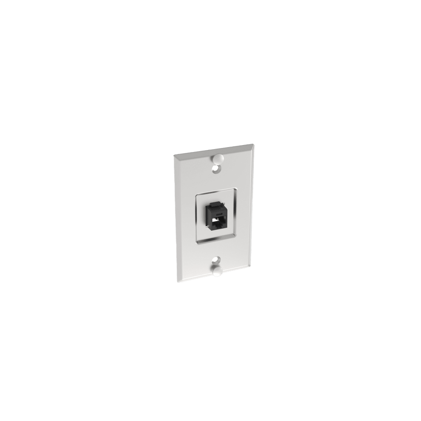 Placa de Pared Telefónica, Salida de 1 Puerto Keystone, Con Jack Cat5e Estilo TP, de Acero Inoxidable