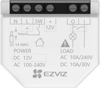 Relé Inteligente Wi-Fi, CS-T35-R100-WD, 16A 250VAC, Wi-Fi 6 y BLE, Control por App EZVIZ, Compatible con Google Assistant, Amazon Alexa y Matter, Protecciones de Temperatura y Sobrecarga