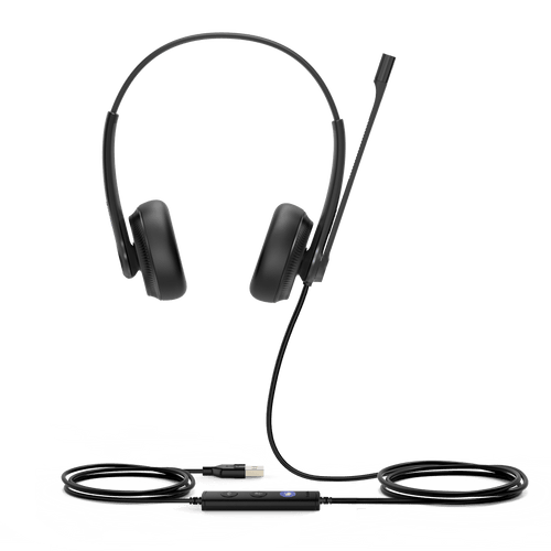 Diadema Alámbrica UH34 Dual de Yealink USB Compatible con Teléfonos IP y Computadoras.
