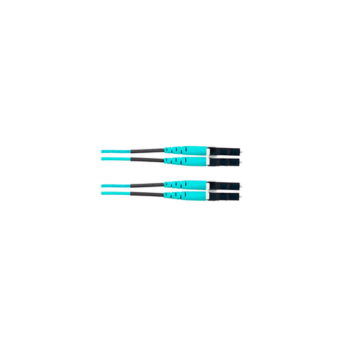 Jumper de Fibra Optica Multimodo 50/125 OM4, LC-LC Duplex, LSZH, Color Aqua, 3 Metros (9.84 Pies)