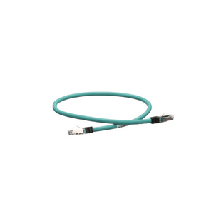 Patch Cord Cat5e de Grado Industrial 600V, Blindado SF/UTP, Calibre 24 AWG, Color Aqua, 60 cm (23.62 pulgadas).
