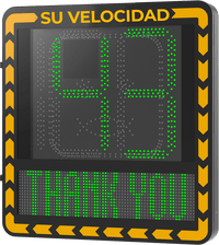Radar medidor de Velocidad/ Pantalla LED / Detección de Velocidad en Tiempo Real / Rango de Detección de 100 m / Hasta 32 Objetivos Detectados / IP66 / Ethernet