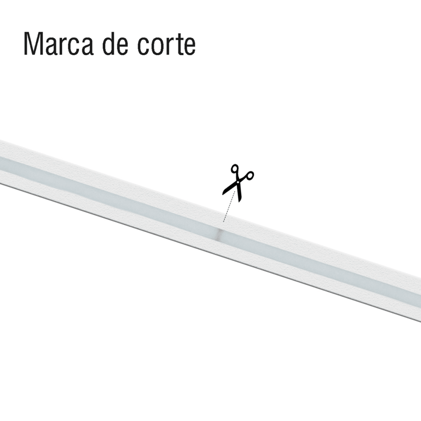 Manguera LED Luminosa Blanca de Resina Transparente y Flexible / Para uso Interior o Exterior / Carrete de 50 m/ 110V CA  4.2 A/ 500 W Potencia / T.C.C. 6500 K.