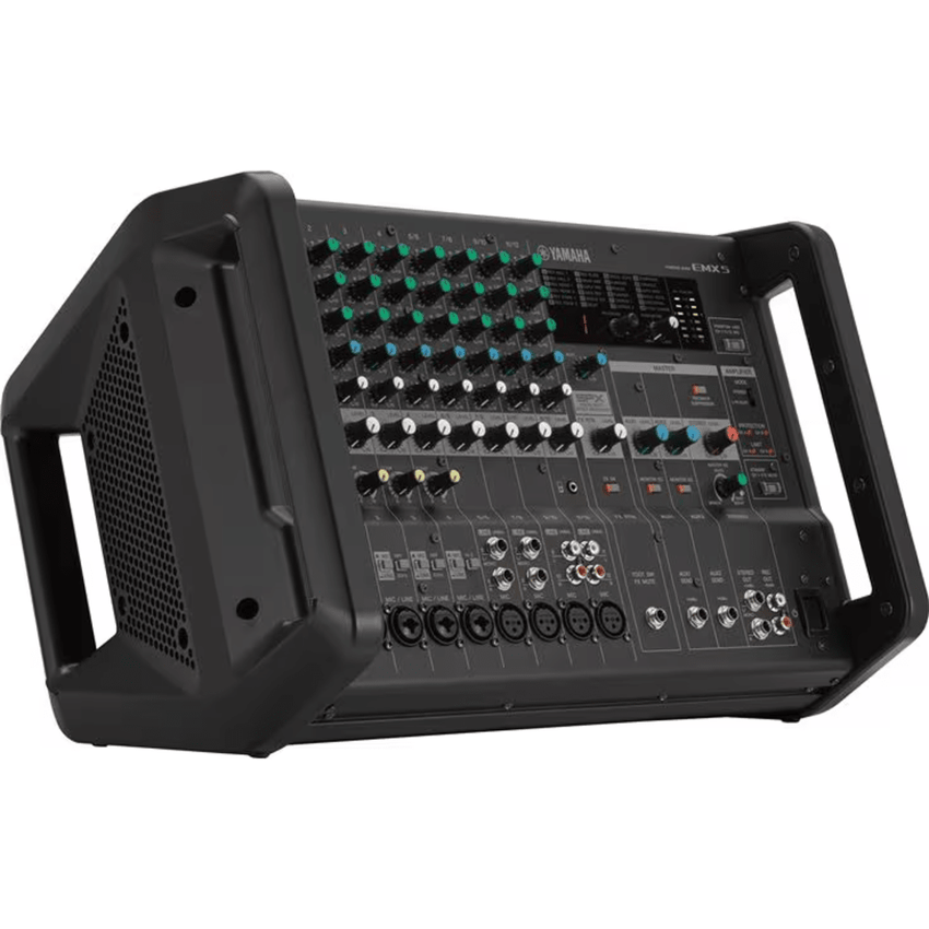 Mezcladora de Audio Amplificada | 12 Canales | Amplificador de Alta Eficiencia 2x630W | Efectos Integrados | 4/8 Ohms