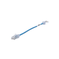 Cable de Parcheo UTP Cat6A, CM/LSZH, Diámetro Reducido (28AWG), Color Azul, 20 cm (7.87 pulgadas).