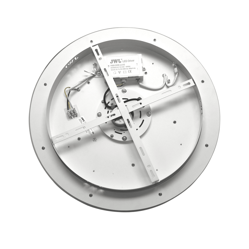Ventilador de Techo con Luminario LED de 110 V CA 50/60 Hz /  88 W / 3 Tonos de Luz (6500 - 4 000 - 2 700 K) / Con giro 360° / Diámetro 495 mm / 6 Velocidades / Dimeable.