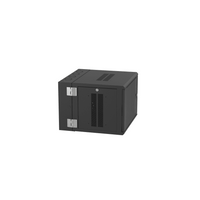 Gabinete PanZone de Montaje en Pared, de 19in, Puerta con Ventana de Seguridad, 9 UR, 635mm de Profundidad, Color Negro
