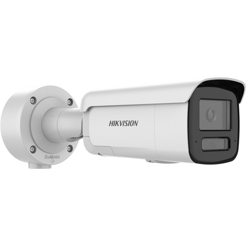 [ PROTECCIÓN ACTIVA ] Bala IP 4 Megapixel / Lente 4 mm / 60 mts IR / Exterior IP67 / Micrófono y Bocina Integrado (Audio de Dos Vías) / DARKFIGHTER / PoE+ / Luz Estroboscopica / ONVIF / Micro SD / 4 Analíticos