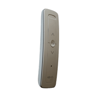 Control remoto 1 canal para motores de persiana Somfy con señal inalámbrica, instrucciones: sube, baja y detener, con posición favorita programada.
