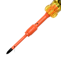 Destornillador Aislado 6-en-1 Auto-Lock / Aislado 1000V CAT III / Almohadilla de agarre / Almacenamiento de brocas integrado / Bits Philips #1 #2 / Slotted 3/16" 1/4" / Square #1 #2