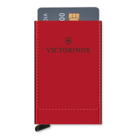 Tarjetero / Almacenamiento Seguro 4-6 Tarjetas / Aluminio Duradero / Protección RFID / Sistema Deslizamiento Patentado / Color Rojo.