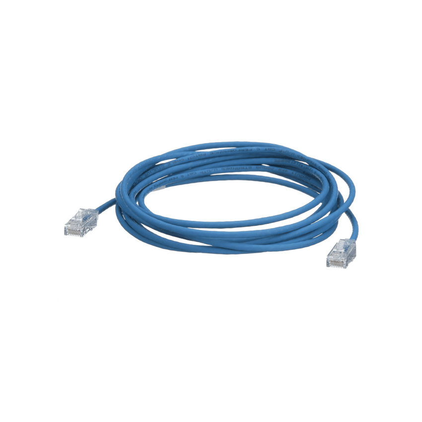 Cable de Parcheo TX6, UTP Cat6, Diámetro Reducido (28AWG), Color Azul, 30.48 Metros (100 Pies)