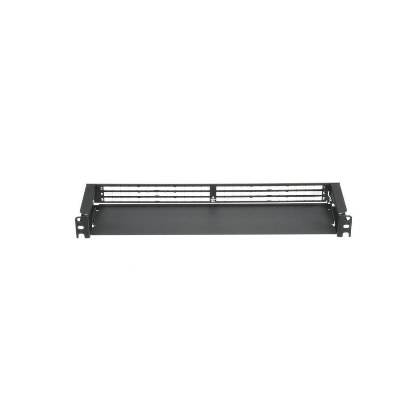 Organizador de Cables Frontal, para Panel de Fibra Óptica HD Flex, de 1 UR, Color Negro