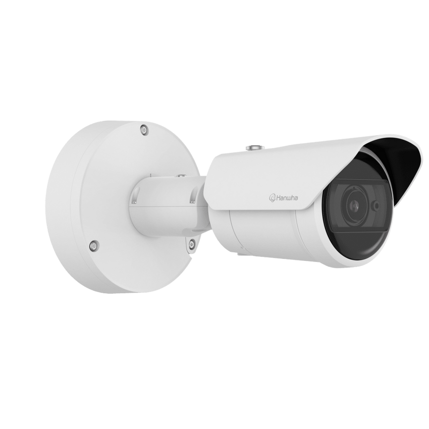 Cámara Bullet AI IR 2 Megapixel (1080p) / Lente 2.8-12 mm / IR 50 m (164 ft) / IP66-IP67-IK10 / Análisis IA / Wisenet 9 / Dual NPU / -40°C a +60°C / PoE