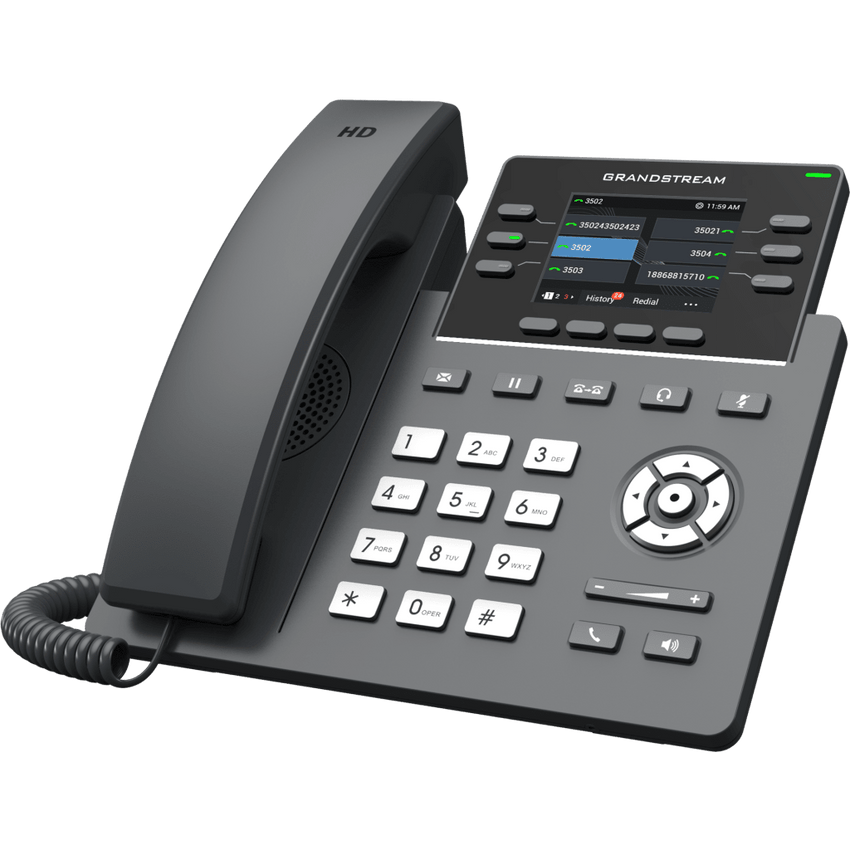 TELÉFONO IP 6 LÍNEAS GRADO OPERADOR / 24 TECLAS MULTIPROPÓSITO VIRTUALES / WI-FI 6 DOBLE BANDA Y BLUETOOTH / DOS PUERTOS GIGABIT / PANTALLA LCD A COLOR INTERCAMBIABLE / SEGURIDAD NIVEL EMPRESARIAL