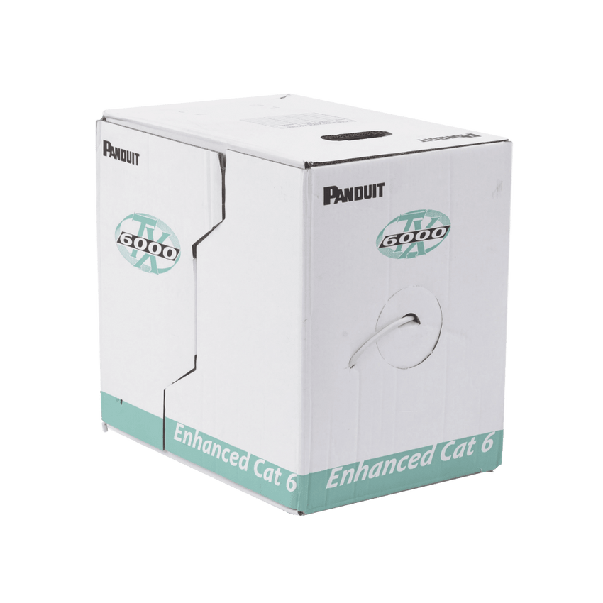 Bobina de Cable UTP 305 Metros (1000 Pies) de Cobre, TX6000? PanNet, Reelex, Gris Internacional, Categoría 6 Mejorado (23 AWG), PVC (CM), de 4 Pares