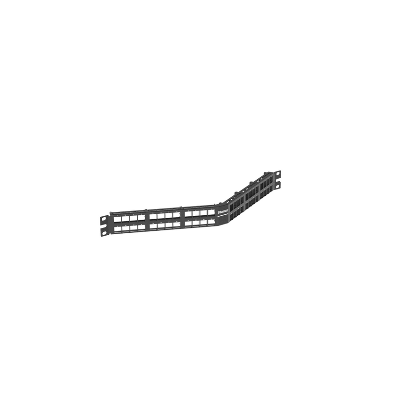 Panel de Parcheo Modular Keystone (Sin Conectores), Angulado, de 48 Puertos, 1UR