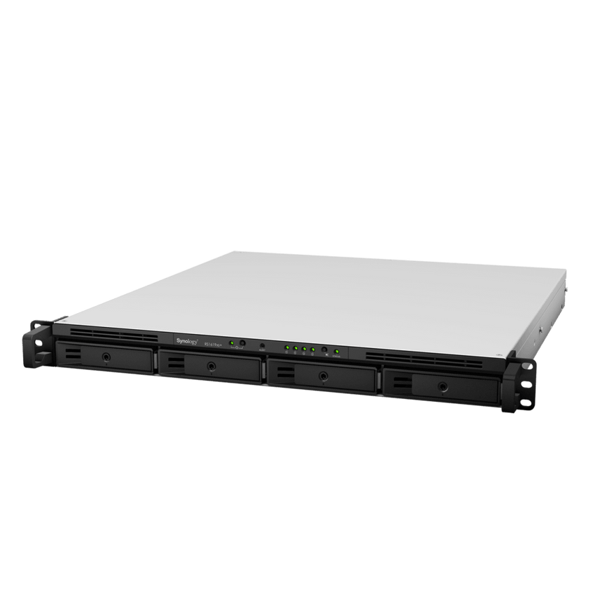 NAS RackStation RS1619xs+ | 4 Bahías | CPU Intel Xeon D-1527 Quad-Core | 8 GB DDR4 ECC (Ampliable a 64 GB) | 2 Ranuras M.2 NVMe/SATA | 4 Puertos LAN 1GbE | Soporte 10GbE Opcional | Escalable hasta 16 Bahías.