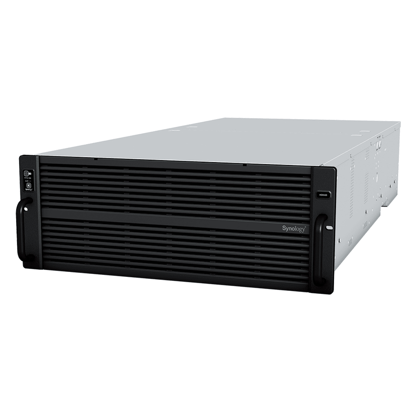 Servidor de Almacenamiento Synology HD6500 High Density 4U | 60 Bahías | Expansión hasta 300 Unidades | Procesadores Dual Intel Xeon Silver 10 Núcleos | Memoria DDR4 ECC RDIMM hasta 512 GB | Redes 10/25GbE | Fibre Channel | Garant&amp