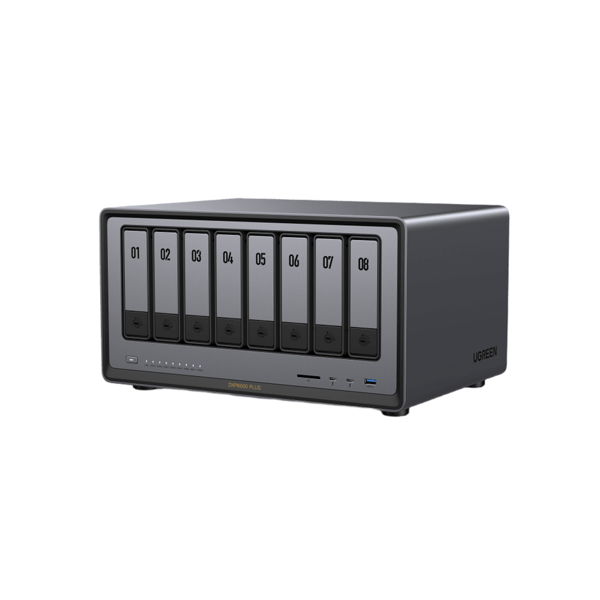 NAS UGREEN NASync DXP8800 Plus / Intel Core i5-1235U 10 Núcleos / 8 Bahías SATA + 2 M.2 NVMe / 2 Puertos 10GbE / Thunderbolt 4 / HDMI 8K / DDR5 Expandible 64GB / PCIe 4.0 x4