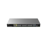 Switch de Agregación Capa 3 / 4 Puertos Gigabit Ethernet / 24 Puertos Gigabit SFP / 4 Puertos 10Gigabit SFP+ / QoS Integrada / Soporte IPv6 e IPv4 / Seguridad Avanzada / Stacking /