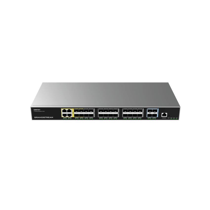 Switch de Agregación Capa 3 / 4 Puertos Gigabit Ethernet / 24 Puertos Gigabit SFP / 4 Puertos 10Gigabit SFP+ / QoS Integrada / Soporte IPv6 e IPv4 / Seguridad Avanzada / Stacking /