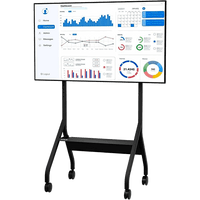 Carro Móvil para Pantalla Plana / 43" a 75"+ Displays / Altura Ajustable 49.8"-65.8" (126.5-167.1 cm) / Capacidad 150 lb (68 kg) / 4 Ruedas Dobles 4" (102 mm) / Gestión de Cableado Interno / Estructura Tubular / Incl