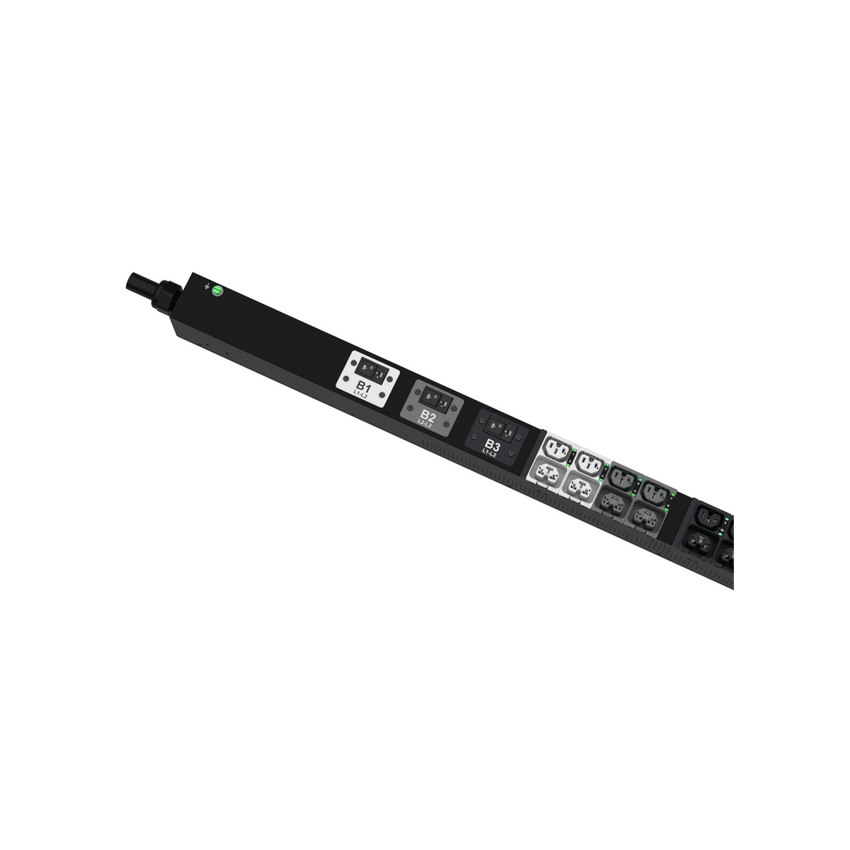 PDU G6 Monitoreable y Switchable (MS) para Distribución de Energía, Enchufe de Entrada NEMA L21-30P, Con 24 Salidas C13/C15 y 24 C13/C15/C19/C21, de Instalación Vertical, 208 Vca, 30 Amp