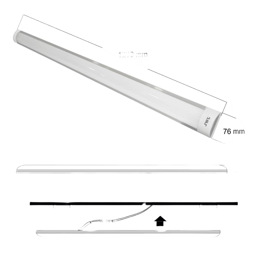 Regleta LED Slim de 40W/ 100 - 240 Vca~ 50/60Hz / Vida Útil de 50,000 horas / Ángulo de Luz de 120°.