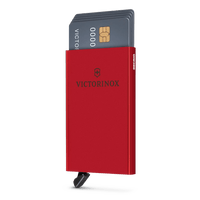 Tarjetero / Almacenamiento Seguro 4-6 Tarjetas / Aluminio Duradero / Protección RFID / Sistema Deslizamiento Patentado / Color Rojo.