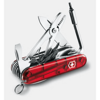 Navaja Multifunción Cyber Tool L / 39 Herramientas Profesionales / Para Técnicos Digitales / Llave Tuercas Tecnológica / Dados Hexagonales D-SUB / Set Bits Phillips-Torx-Hex / ABS-Cellidor Rojo / Fabricación Suiza