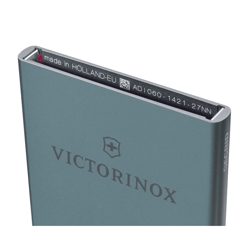 Tarjetero / Almacenamiento Seguro 4-6 Tarjetas / Aluminio Duradero / Protección RFID / Sistema Deslizamiento Patentado / Color Gris.