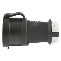 Conector Hembra con Bloqueo de Media Vuelta / 30 A 480 V CA / 3 Polos Trif�sico / NEMA L16-30R / Terminal de Tornillo / Cubierta Herm�tica Negra / Color Blanco y Negro.