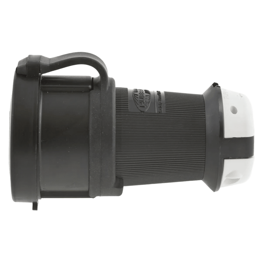 Conector Hembra con Bloqueo de Media Vuelta / 30 A 480 V CA / 3 Polos Trif�sico / NEMA L16-30R / Terminal de Tornillo / Cubierta Herm�tica Negra / Color Blanco y Negro.