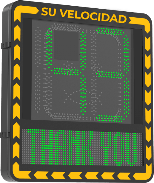 Radar medidor de Velocidad/ Pantalla LED / Detección de Velocidad en Tiempo Real / Rango de Detección de 100 m / Hasta 32 Objetivos Detectados / IP66 / Ethernet