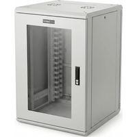 Gabinete Rackeable / 18 Unidades / 19 Pulgadas / Puerta de Cristal / Capacidad de Carga 750 Kg / Dimensiones 600x605x930 mm (23.6x23.8x36.6 in)