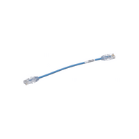 Cable de Parcheo UTP Cat6A, CM/LSZH, Diámetro Reducido (28AWG), Color Azul, 20 cm (7.87 pulgadas).